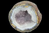 Las Choyas Coconut Geode with Amethyst & Calcite - Mexico #180576-2